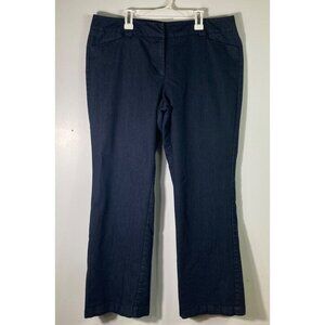 Womens New York &‎ Company Stretch Blue Jeans Dark Wash 12 Tall